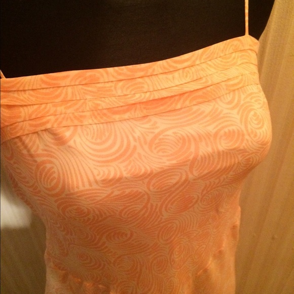 Peach and Ivory Silk Slip Dress NWOT - Picture 3 of 4
