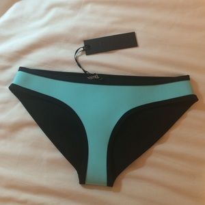 Small NWT Neoprene Blue Triangle Bikini Bottom