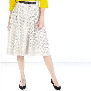 Zara light grey perforated midi skirt