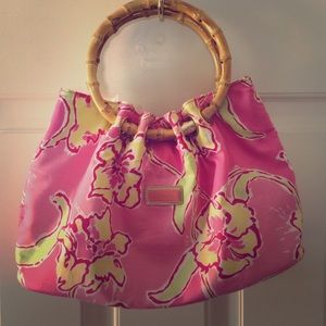 Lilly Pulitzer Purse Bamboo Handles