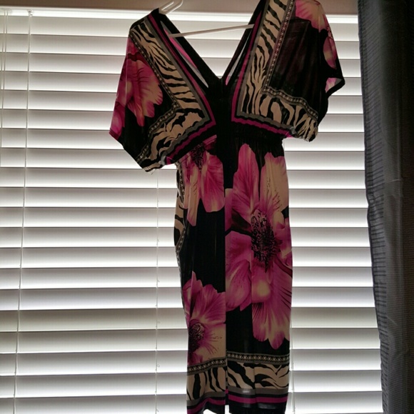V neck silky shear dress