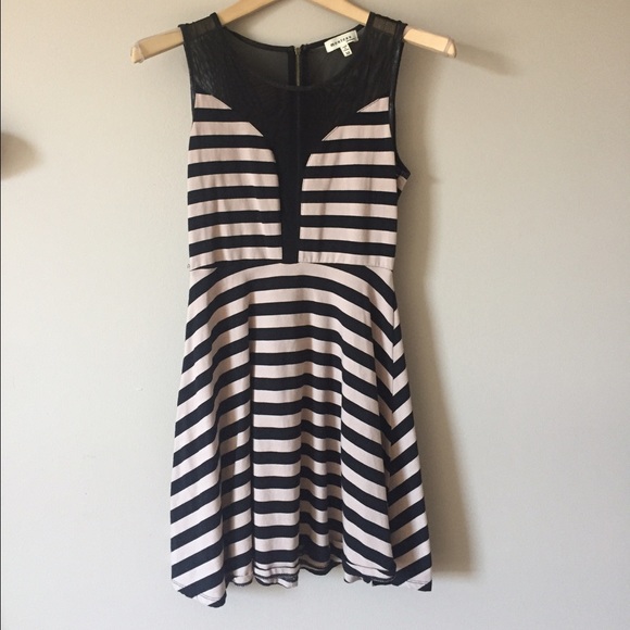 Stripped skater mesh dress