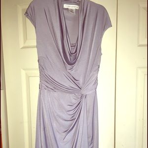 Silky silver cocktail dress