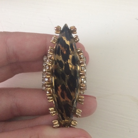 Betsey Johnson leopard print statement ring