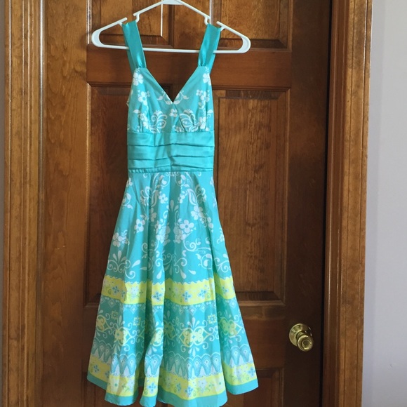 Blue and yellow floral dress