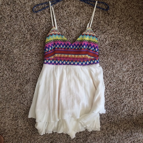 White Aztec Romper