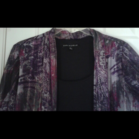 Sara Michelle Tops - Purple and black work blouse
