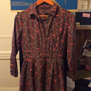 Club Monaco silk printed, 3/4 sleeve dress