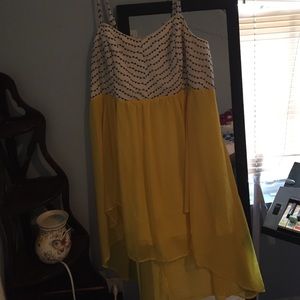 Geometric Pattern High-Low Dress