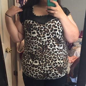 Cheetah Sheer Top