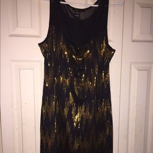 Black and gold cocktail dress