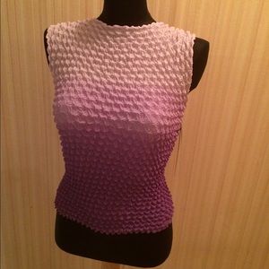 Purple Ombré Scalloped Stretch Top Packable Tiny!