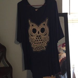 Owl Navy Blue Top
