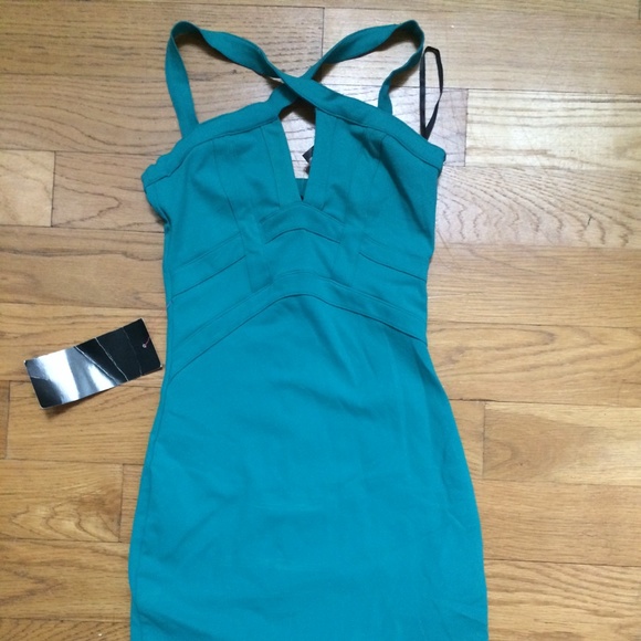 Bebe bodycon teal