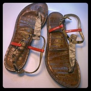 Animal Print + Coral Sandals