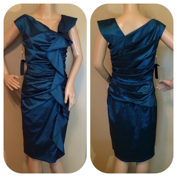 Tadashi Shoji Dresses & Skirts - 1 HOUR ❗️Tadashi Shoji teal ruffle cocktail dress