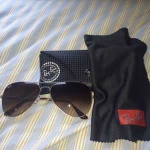 Authentic Ray Ban Aviators (flat metal)