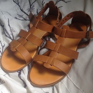 Brown Studded Gladiator Sandals