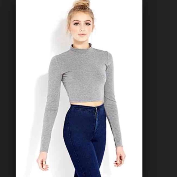Grey forever21 crop top