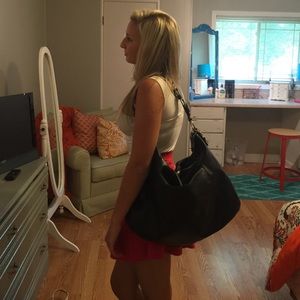 Large black coach bag