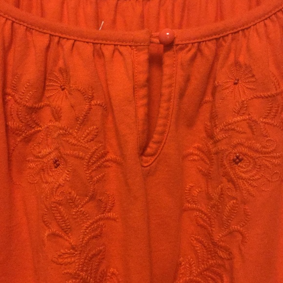 Bright orange peasant style blouse - Picture 2 of 3