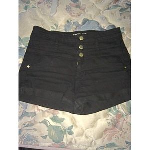 Black high wasted shorts
