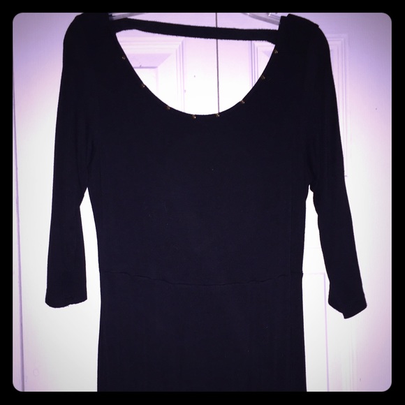 Long black cocktail dress