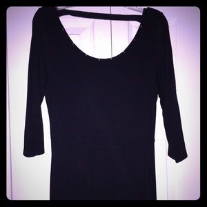 Long black cocktail dress