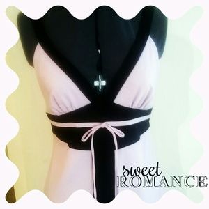 Summer dress pink with black accents