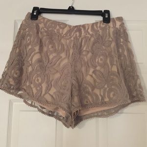 Gorgeous dark beige lace shorts