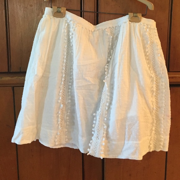 White cotton with detail J Crew Skirt
