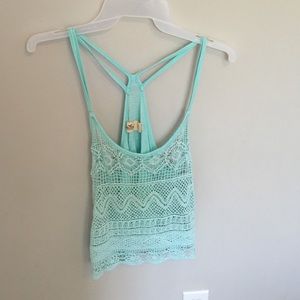 Hollister blue lace top