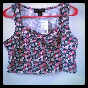 Plus Size F21 Floral Crop Top
