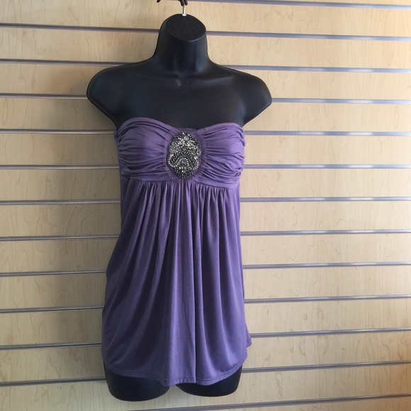 Purple Strapless top