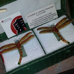 Unique Jade Dragonfly napkin holders set of 4