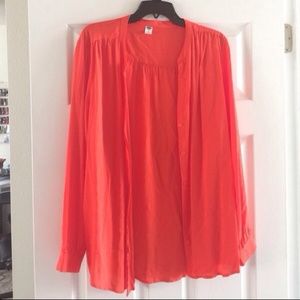 Orange button up blouse