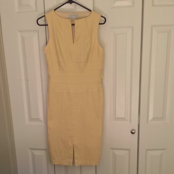 Euc Kay Unger summer dress sz 6 soft yellow