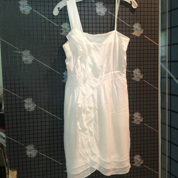BCBG GENERATION WHITE 1 SHOULDER SUMMER DRESS - Picture 1 of 4