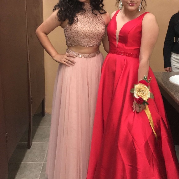 Sherri Hill two piece dress in blush - Picture 2 of 3