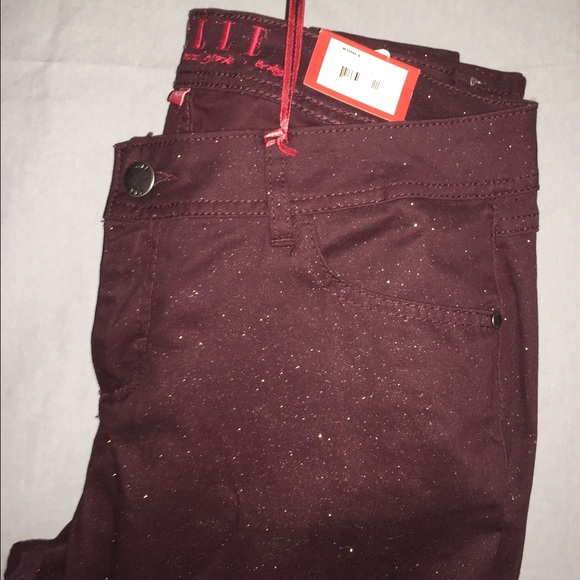 Elle Denim - ELLE skinny denim burgundy sparkle