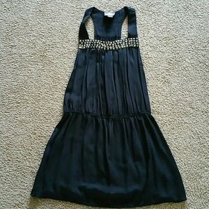 Black party dress with studded detail