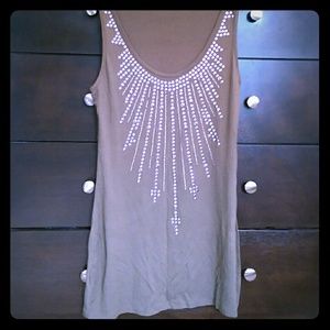 Long tank with silver stud detail size medium