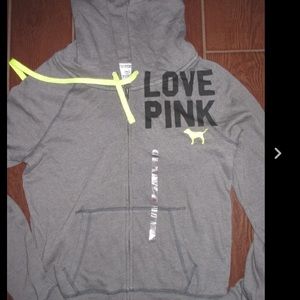 Gray/Neon Yellow Zip Up Hoodie