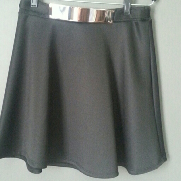 Black and gold skater skirt