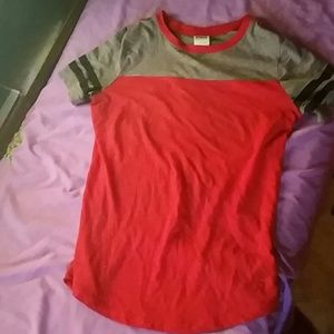 PINK Red and grey t shirt