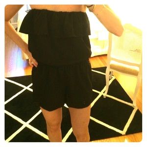 Strapless black romper