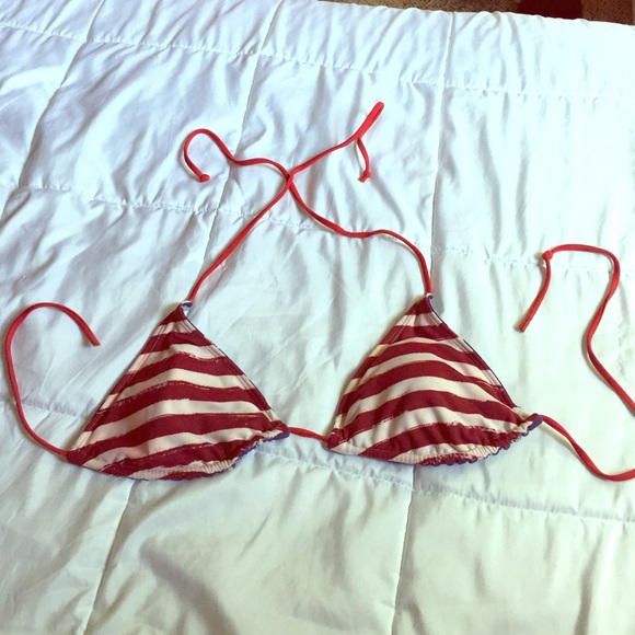 Reversible American flag bikini top