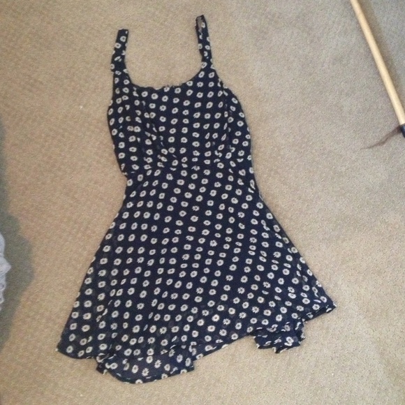 Urban outfitters navy blue sunflower dress