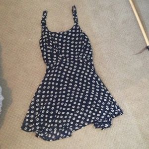 Urban outfitters navy blue sunflower dress