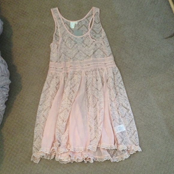 Anthropologie pink lace dress (need a slip under)